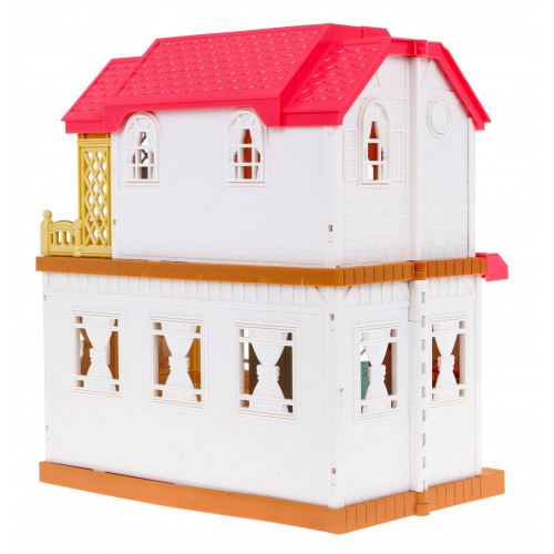 Interaktívny skladací domček s figurkami pre deti 3+ Hra v dome 4 izby