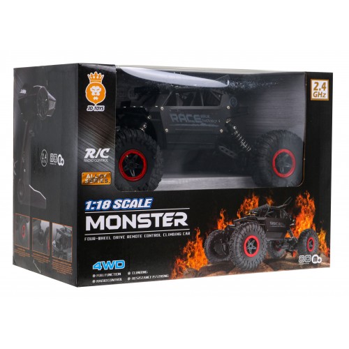 Diaľkové ovládanie Crawler Monster pre deti 6+ Čierny model 1:18 Ovládač 2,4 GHz