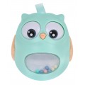 Senzorická hračka sova s hrkálkou pre bábätká - zelená