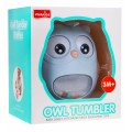 Senzorická hračka sova s hrkálkou pre bábätká - modrá