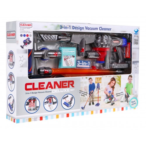 Upratovacia súprava 3v1 AGD pre deti Tyčový vysávač ručný + kefy + dokovacia stanica