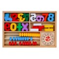 Drevená sada vzdelávacích hier 3v1 pre deti 3+ Učenie matematiky a hodín