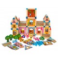 Drevené stavebné kocky pre deti 3+ Farebný MEGA set 268 ks. na stavbu domčeka