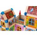 Drevené stavebné kocky pre deti 3+ Farebný MEGA set 268 ks. na stavbu domčeka