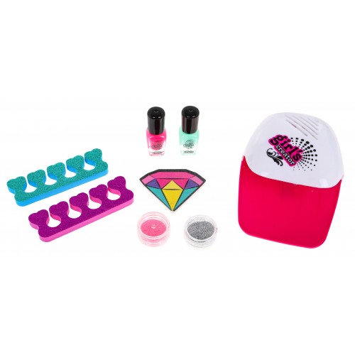 Súprava na robienie nechtov pre deti 8 dielov ? laky + trblietky + sušič