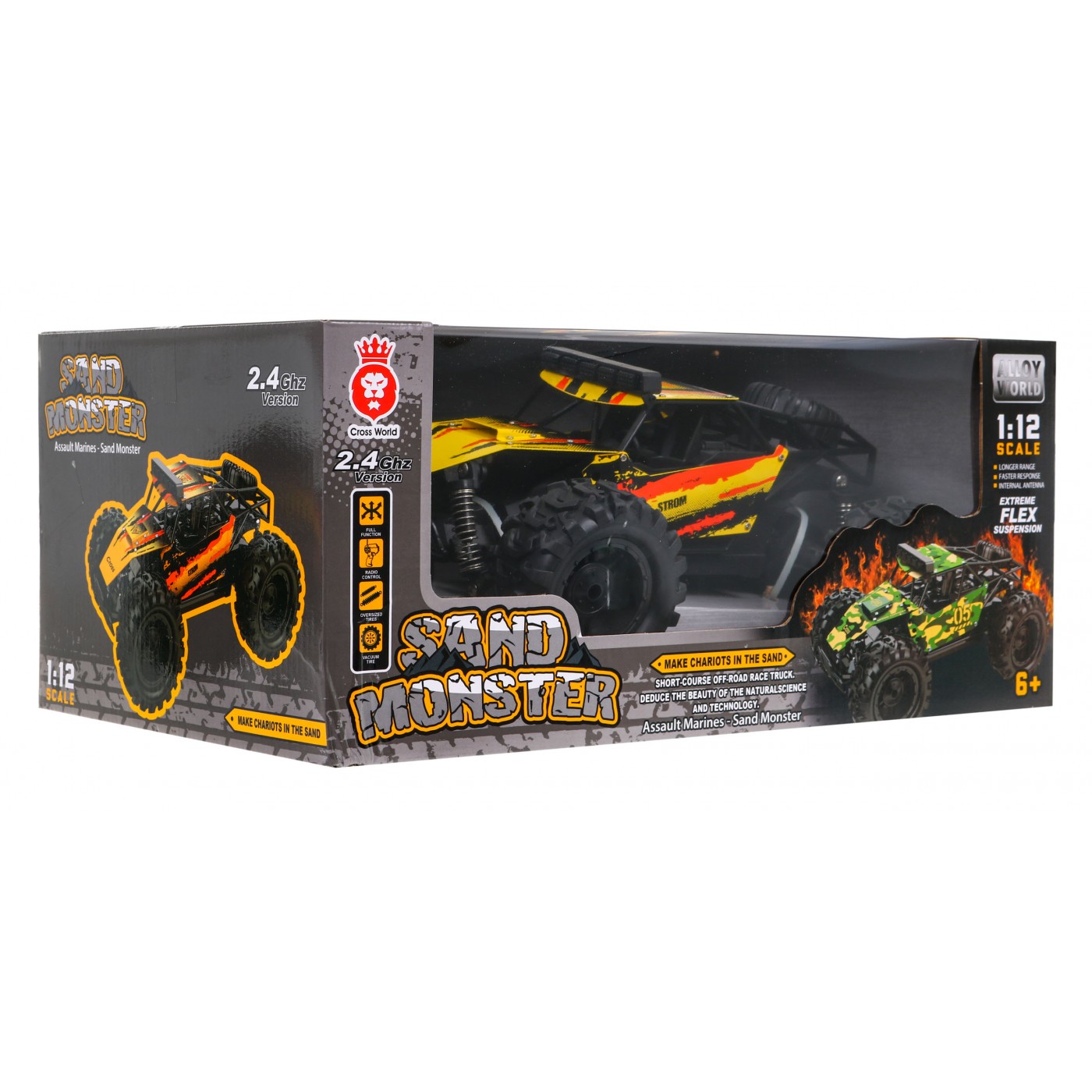 Diaľkovo ovládaný Crawler Sand Monster 1:12 pre deti 6+ Terénne vozidlo s ovládačom