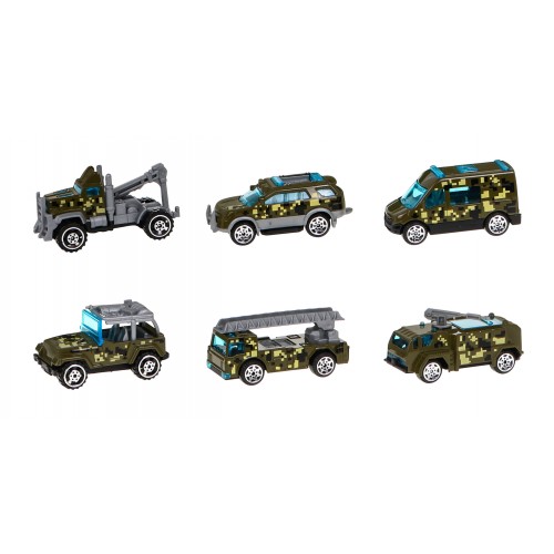 Vojenské lietadlo 2v1 pre deti 3+ Parkovisko + 6 autíčok Angličáky