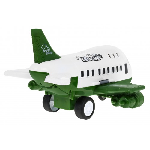 Vojenské lietadlo 2v1 pre deti 3+ Parkovisko + 6 autíčok Angličáky