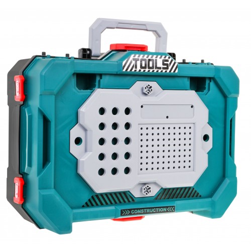 Dielňa s náradím pre deti 3+ Sada majstra 2v1 modrá Kufor + stojan