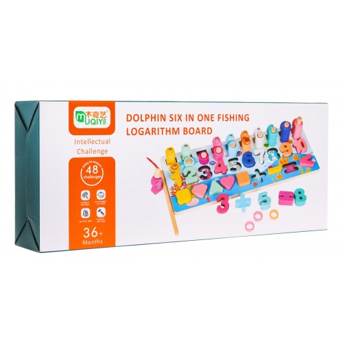 Vzdelávacie hry 4v1 z dreva pre deti "Morský svet" rybárčenie + učenie čísel + triedič
