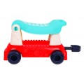Interaktívna lokomotíva 4v1 pre deti 12m+ tlačná rukoväť+ chodítko + vozík + edukačná hračka