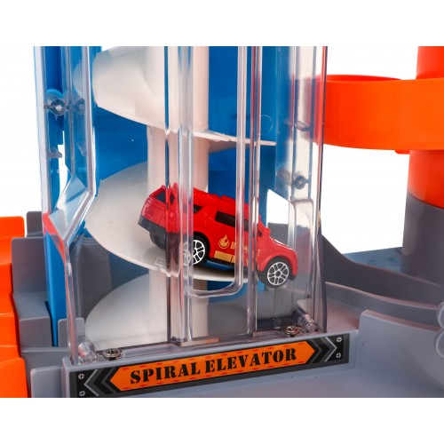 Mega 3-poschodové parkovisko s výťahom + 6 autíčok resorákov Sada pre deti 3+