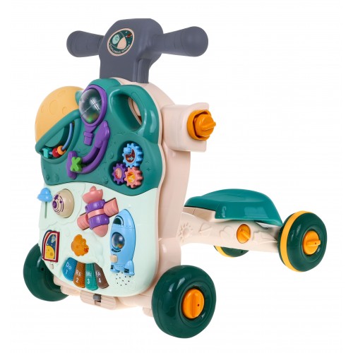 Interaktívna hračka 5v1 pre deti 18m+ Chodítko Odrážadlo Kolobežka Stolík Senzorická tabuľa