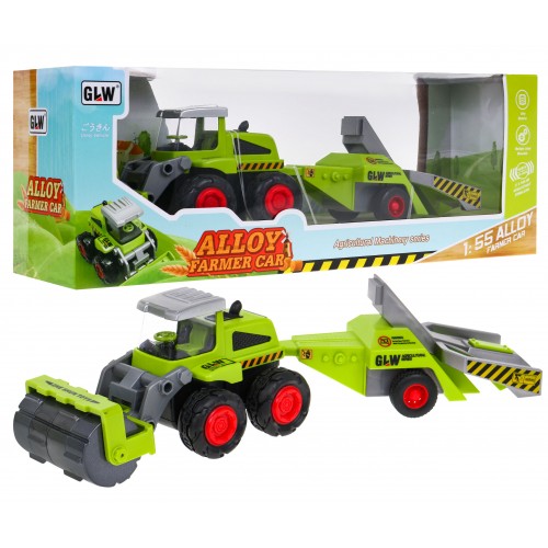 Valec pre deti 1:55 Traktor s valcom na obrábanie + Ovocný príves