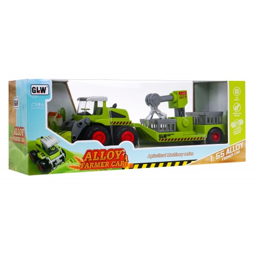 Kombajn pre deti 1:55 Stroj + Nakládací príves s žeriavom HDS chytačom