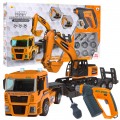 Stavebné vozidlá na skladanie pre deti 3+ Nákladné auto + bager + vŕtačka-skručkovač 185 ks.