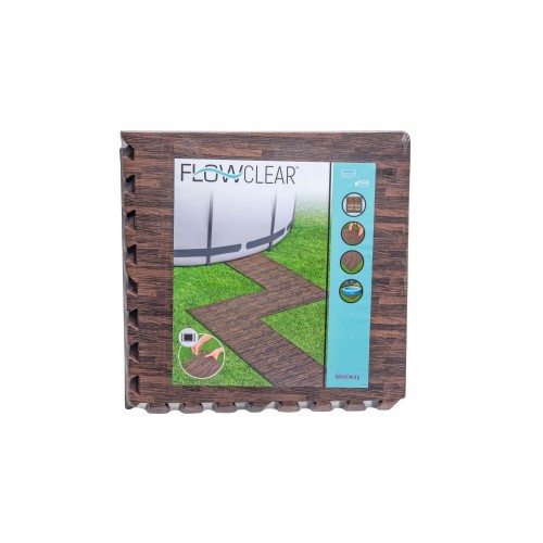 Penová podložka pod záhradný bazén Imitácia dreva 12 ks. 50x50cm BESTWAY