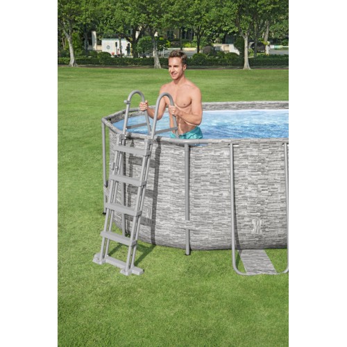 Bazén rámový Power Steel Swim Vista s oknom 549x274x122 18x9FT BESTWAY 7w1