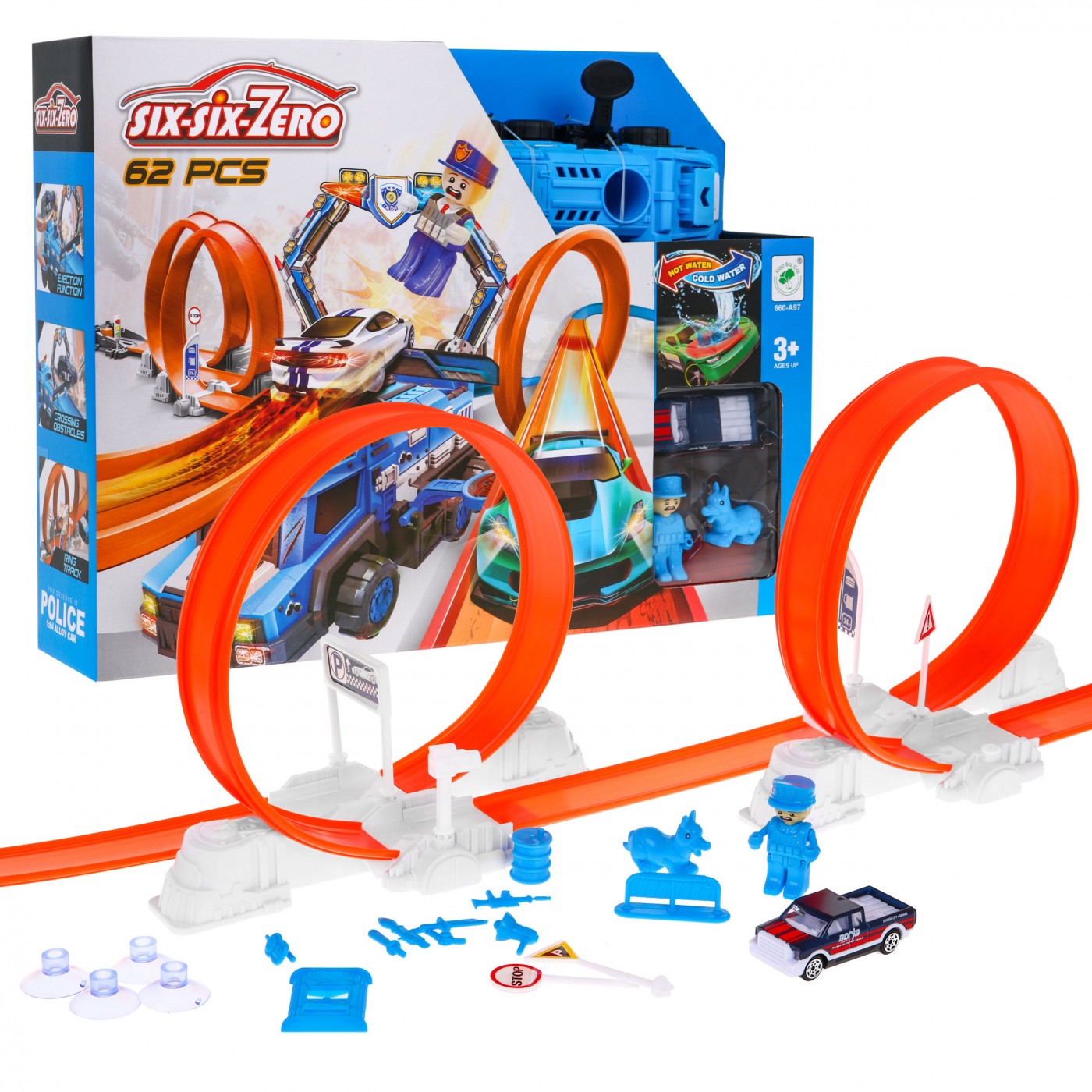 Extrémna závodná dráha pre deti 3+ Autíčko meniace farbu + 2 slučky + výstrelnica