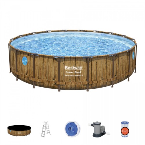 Bazén rámový Power Steel Swim Vista Series 549x122 Kruhový 18FT BESTWAY 7w1