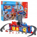 Interaktívne parkovisko 2v1 s výťahom pre deti 3+ Hasičská stanica + policajná stanica