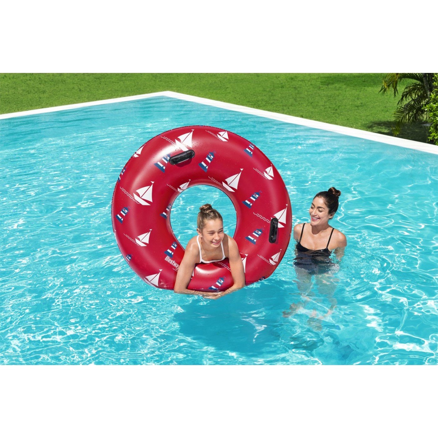 Plávacie koleso Lode červené BESTWAY 119cm Vinyl + 2 držadlá