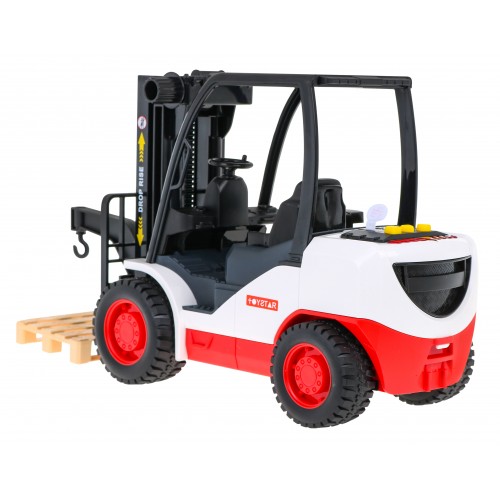 Interaktívny vysokozdvižný vozík s pohonom pre deti 3+ Náklad + Pohyblivé vidly hák volant