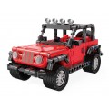 Stavebnica CaDA 317 ks. Červené terénne auto s pohonom Pull-back pre deti 6+