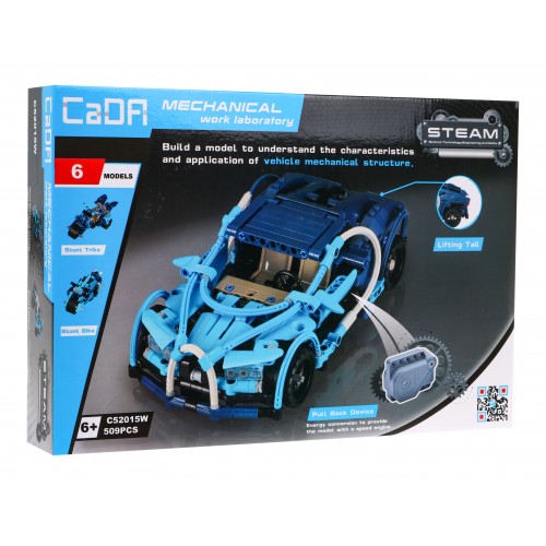 Stavebnica CaDA 509 ks. Sada 6 kaskadérskych vozidiel + Pohon Pull-back
