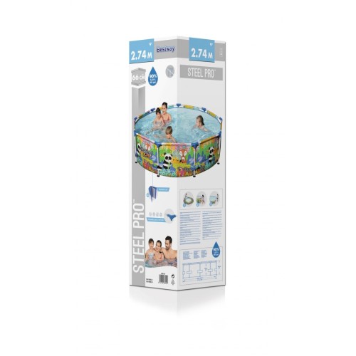Bazén rámový Steel Pro pre deti Zvieratá Sveta BESTWAY 274x66cm 9FT