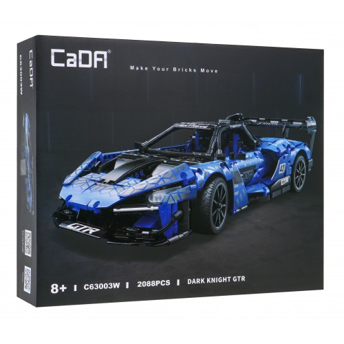 Stavebnica CaDA 2088 ks. Pretekárske auto Dark Knight GTR pre deti 8+