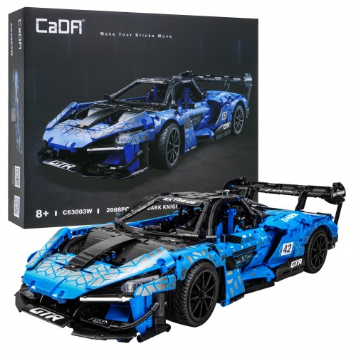 Stavebnica CaDA 2088 ks. Pretekárske auto Dark Knight GTR pre deti 8+