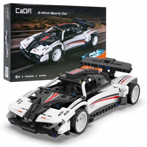 Stavebnica CaDA 380 ks. Športové auto Z-Wind s pohonom Pull-back pre deti 6+