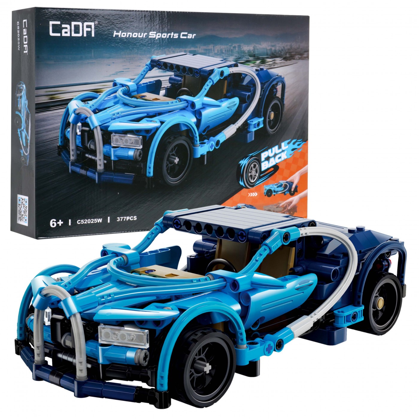 Stavebnica CaDA 377 ks. Športové auto Honour s pohonom Pull-back pre deti 6+