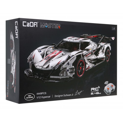 Stavebnica CaDA 4449 ks. Diaľkovo ovládaný V12 Hypercar športový autom Master