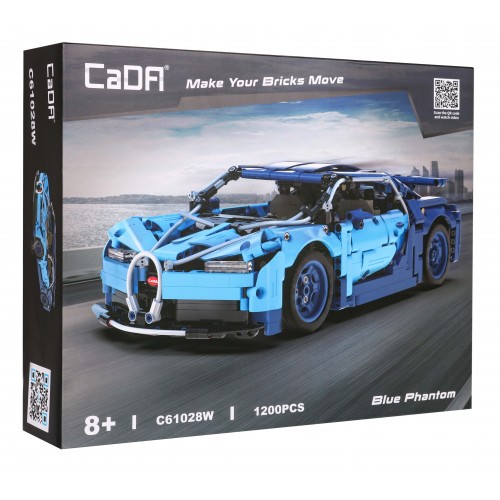 Stavebnica CaDA 1196 ks. Pretekárske auto Blue Phantom pre deti 8+
