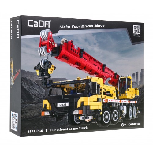 Stavebnica CaDA 1831 ks. Stavebný žeriav + Pohyblivé funkcie pre deti 8+
