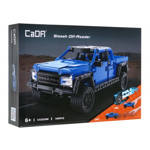 Stavebnica CaDA 390 ks. Terénny pick-up s pohonom Pull-back pre deti 6+