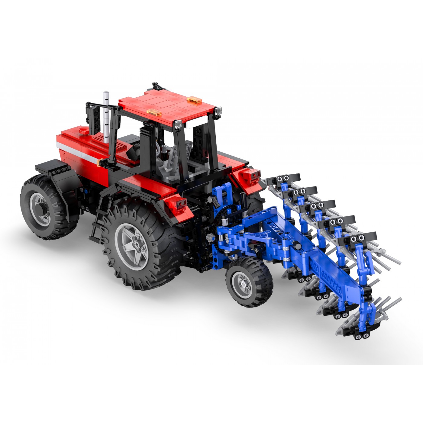 Stavebnica CaDA Master 1675 ks. Diaľkovo ovládaný Traktor s pluhom Eric Trax