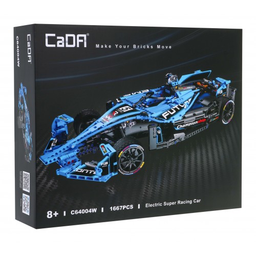 Stavebnica CaDA 1667 ks. Bolid Formula E pretekárske auto pre deti 8+