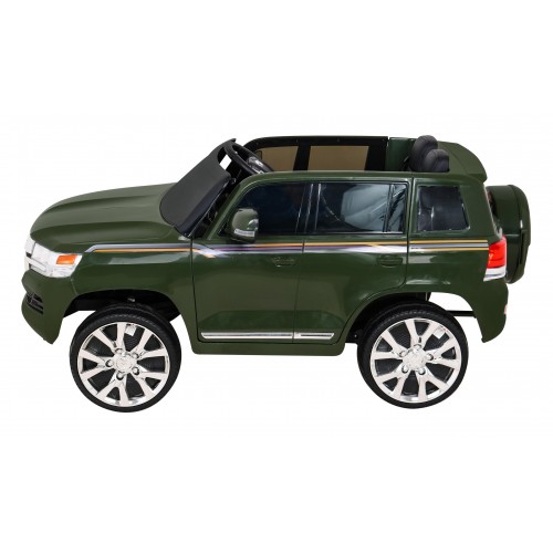 Toyota Land Cruiser na batériu Zelený + Ovládač + Úložný priestor + EVA + Pomalý štart + LED MP3