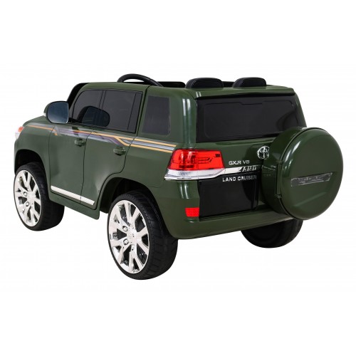 Toyota Land Cruiser na batériu Zelený + Ovládač + Úložný priestor + EVA + Pomalý štart + LED MP3