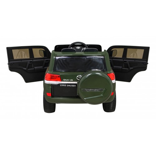 Toyota Land Cruiser na batériu Zelený + Ovládač + Úložný priestor + EVA + Pomalý štart + LED MP3