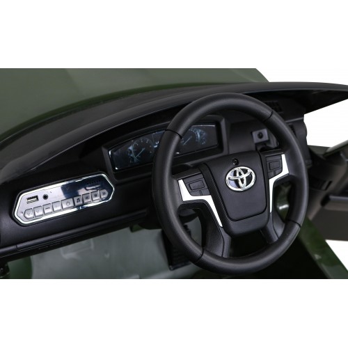 Toyota Land Cruiser na batériu Zelený + Ovládač + Úložný priestor + EVA + Pomalý štart + LED MP3