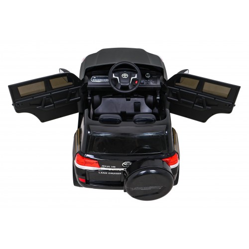 Toyota Land Cruiser na batériu Čierny + Ovládač + Úložný priestor + EVA + Pomalý štart + LED MP3