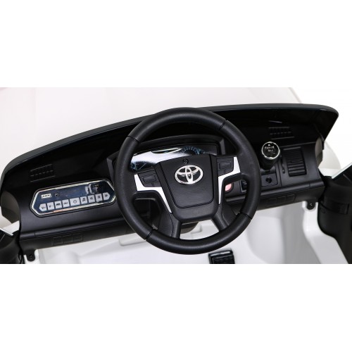 Toyota Land Cruiser na batériu Biely + Ovládač + Úložný priestor + EVA + Pomalý štart + LED MP3