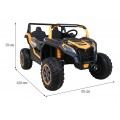 Buggy ATV Racing pre 2 deti Zlatý + Pohon 4x4 + Ovládač + Pomalý štart + MP3 LED