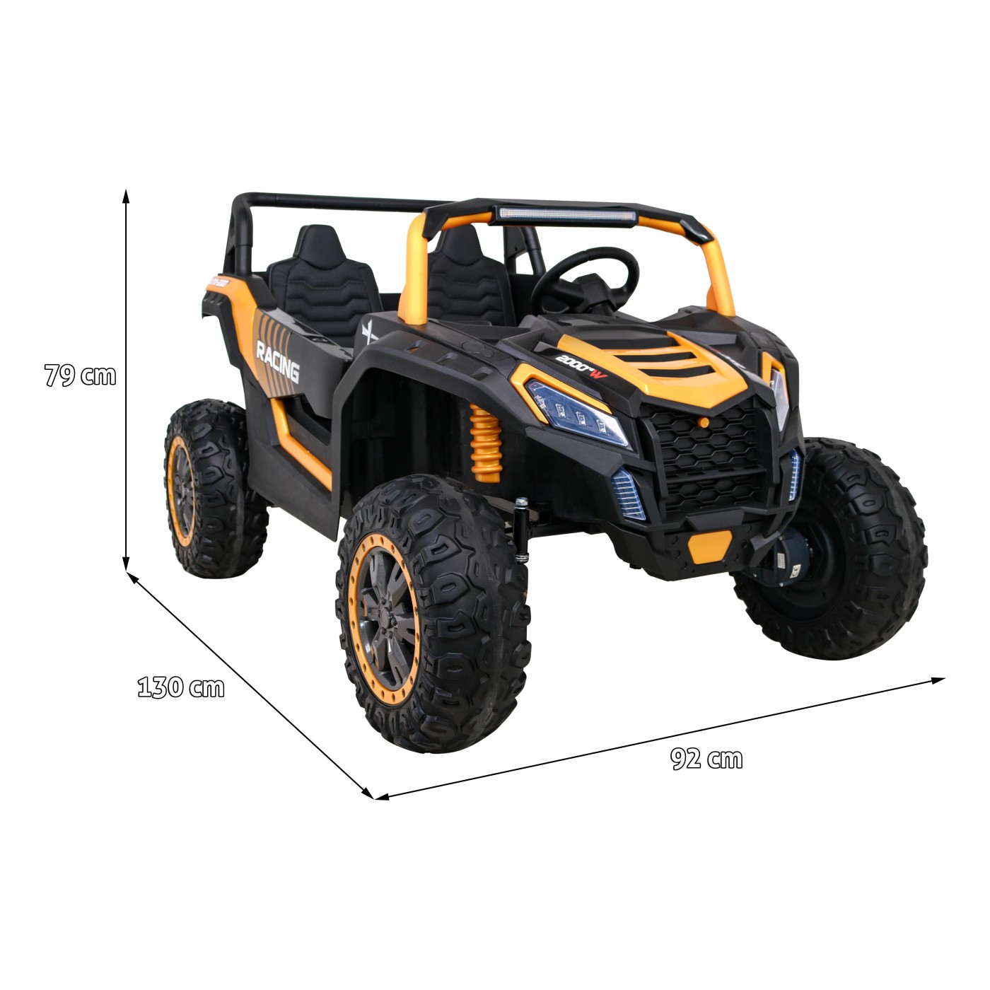 Buggy ATV Racing pre 2 deti Zlatý + Pohon 4x4 + Ovládač + Pomalý štart + MP3 LED