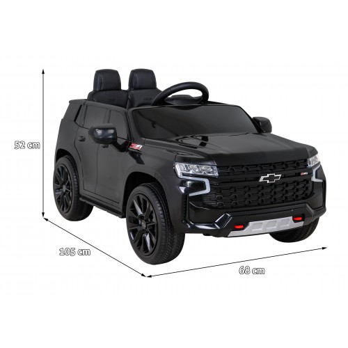 Chevrolet Tahoe Elektrické autíčko pre deti Čierne + Ovládač + EVA + Rádio MP3 + LED