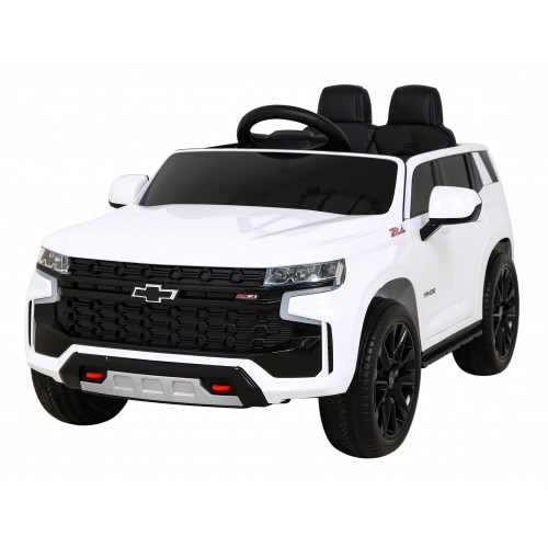 Chevrolet Tahoe Elektrické autíčko pre deti Biele + Ovládač + EVA + Rádio MP3 + LED
